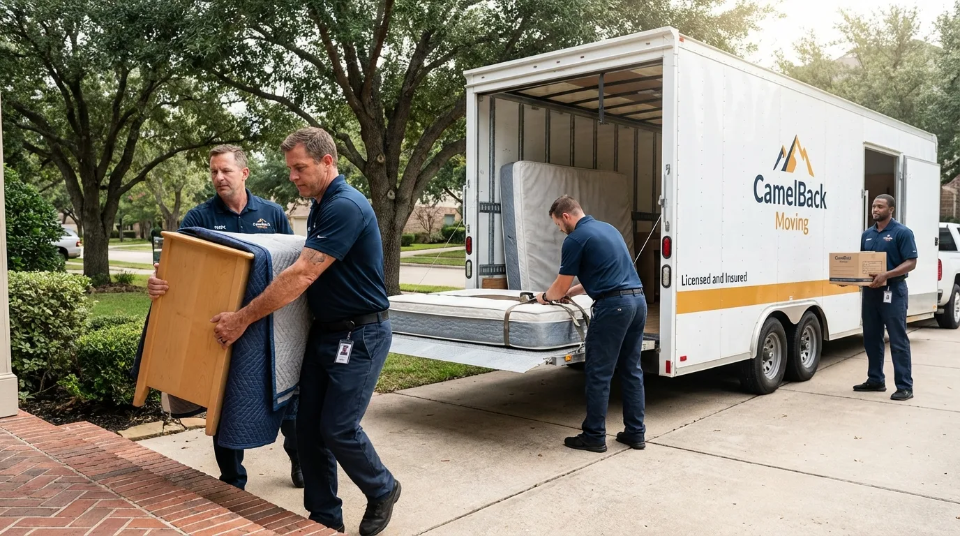 Crew loading residential truck for cross-state move from Las Marias, PR